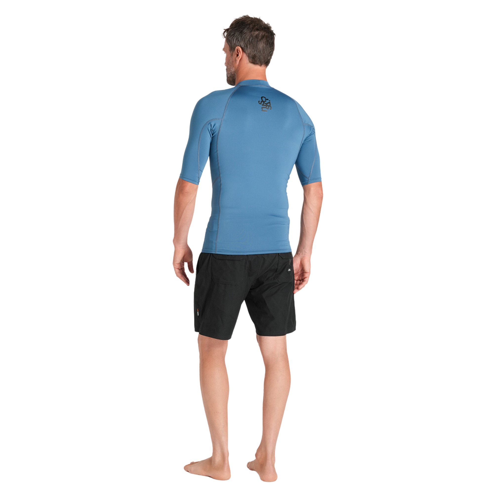 C-Skins Men's NuWave UV Basics UPF50 Short Sleeve Rash Vest (Steel Blue)