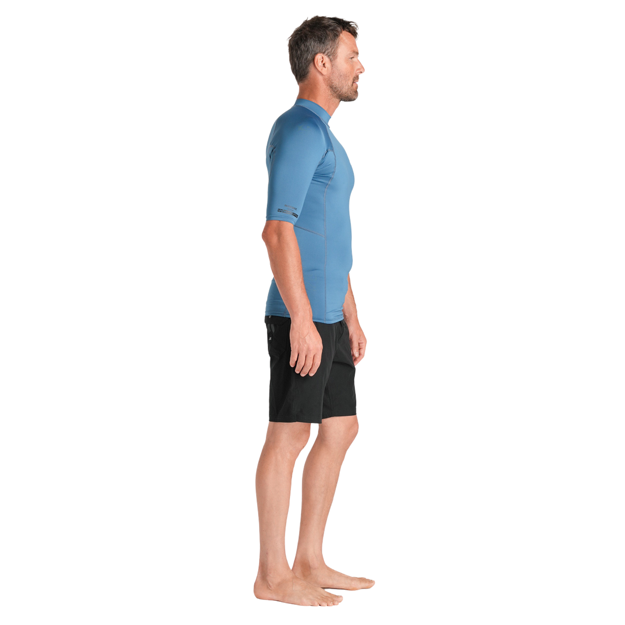 C-Skins Men's NuWave UV Basics UPF50 Short Sleeve Rash Vest (Steel Blue)