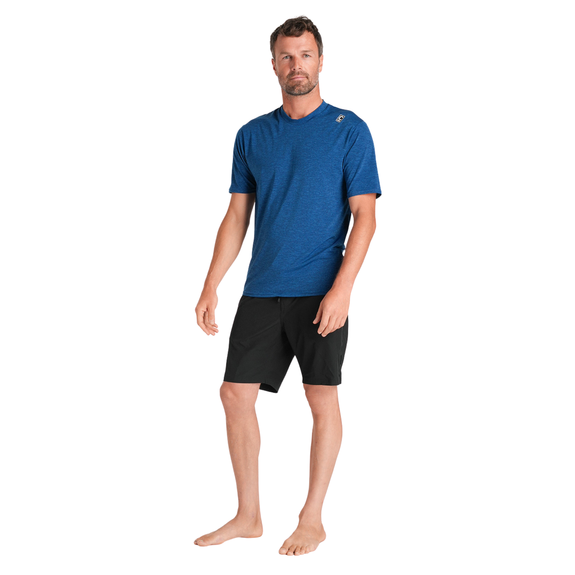 C-Skins Men's NuWave UV UPF50 Short Sleeve Surf Tee (Deep Blue)