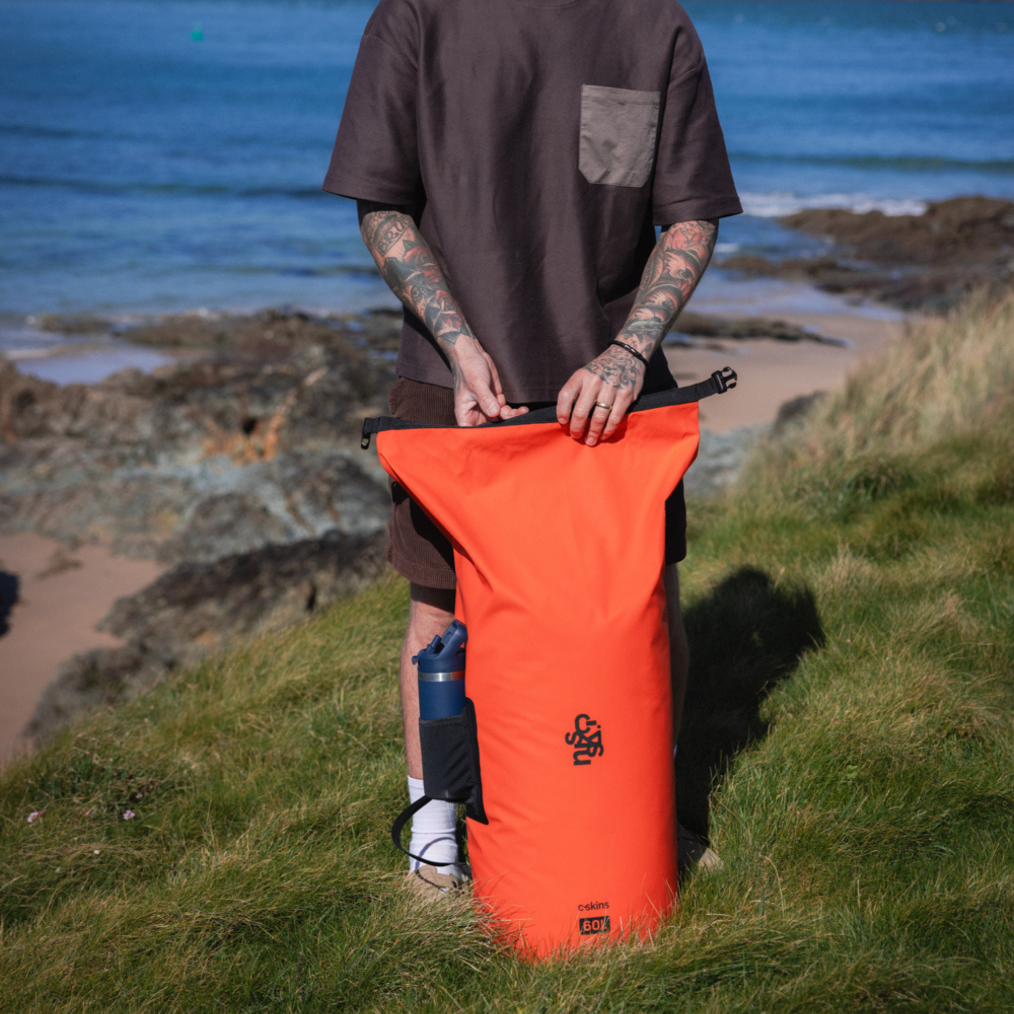 C-Skins Session 60L Dry Bag Backpack (Flame Orange)