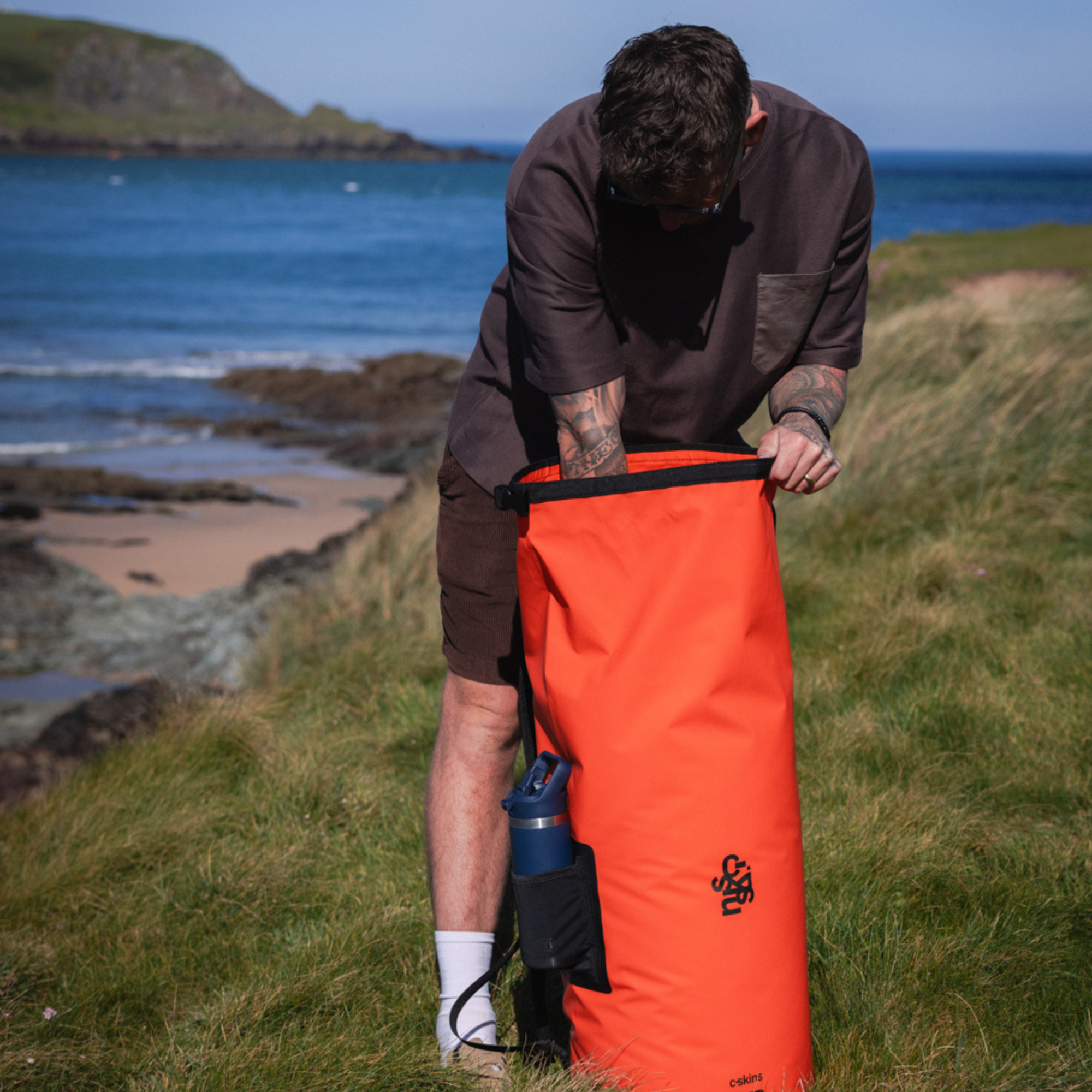 C-Skins Session 60L Dry Bag Backpack (Flame Orange)