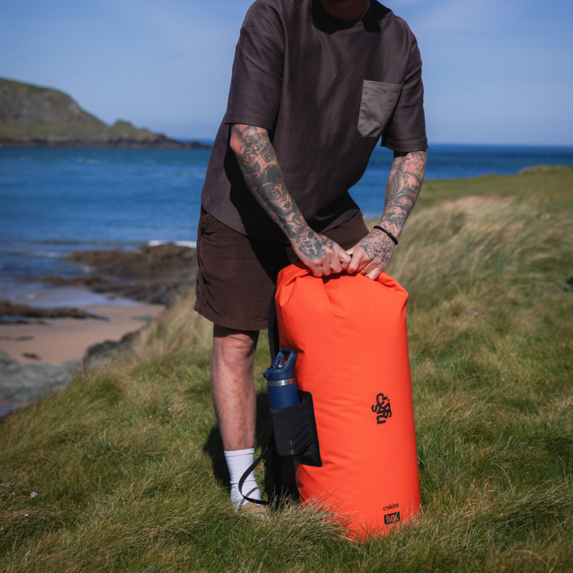 C-Skins Session 60L Dry Bag Backpack (Flame Orange)