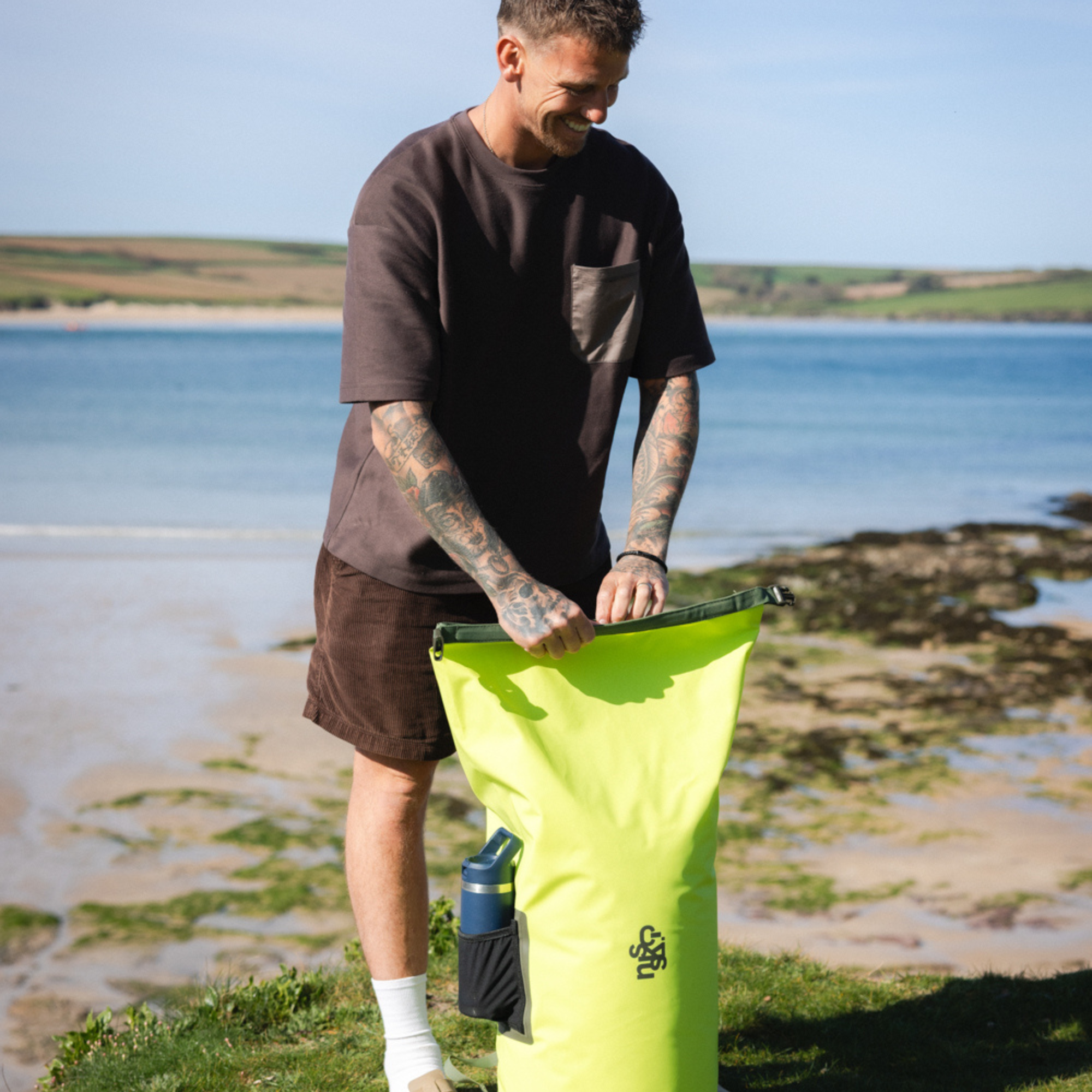 C-Skins Session 60L Dry Bag Backpack (Flash Green)