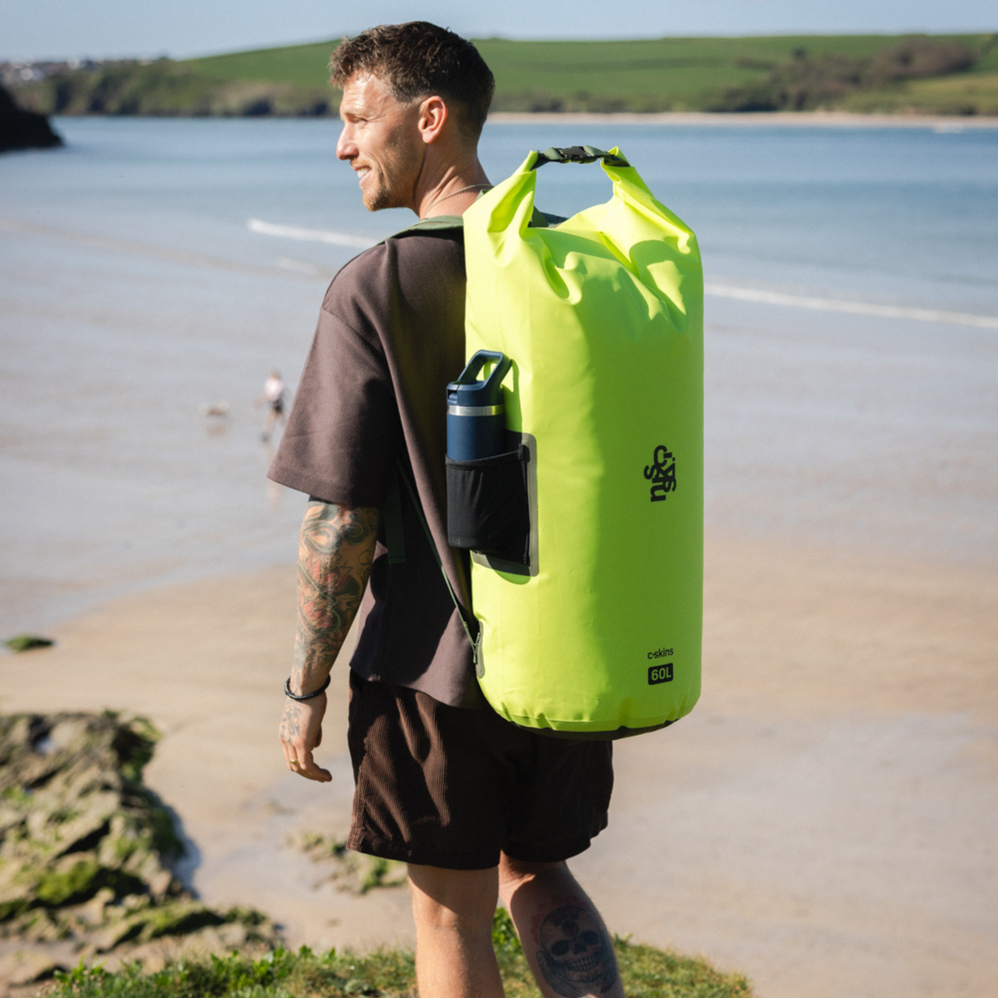 C-Skins Session 60L Dry Bag Backpack (Flash Green)