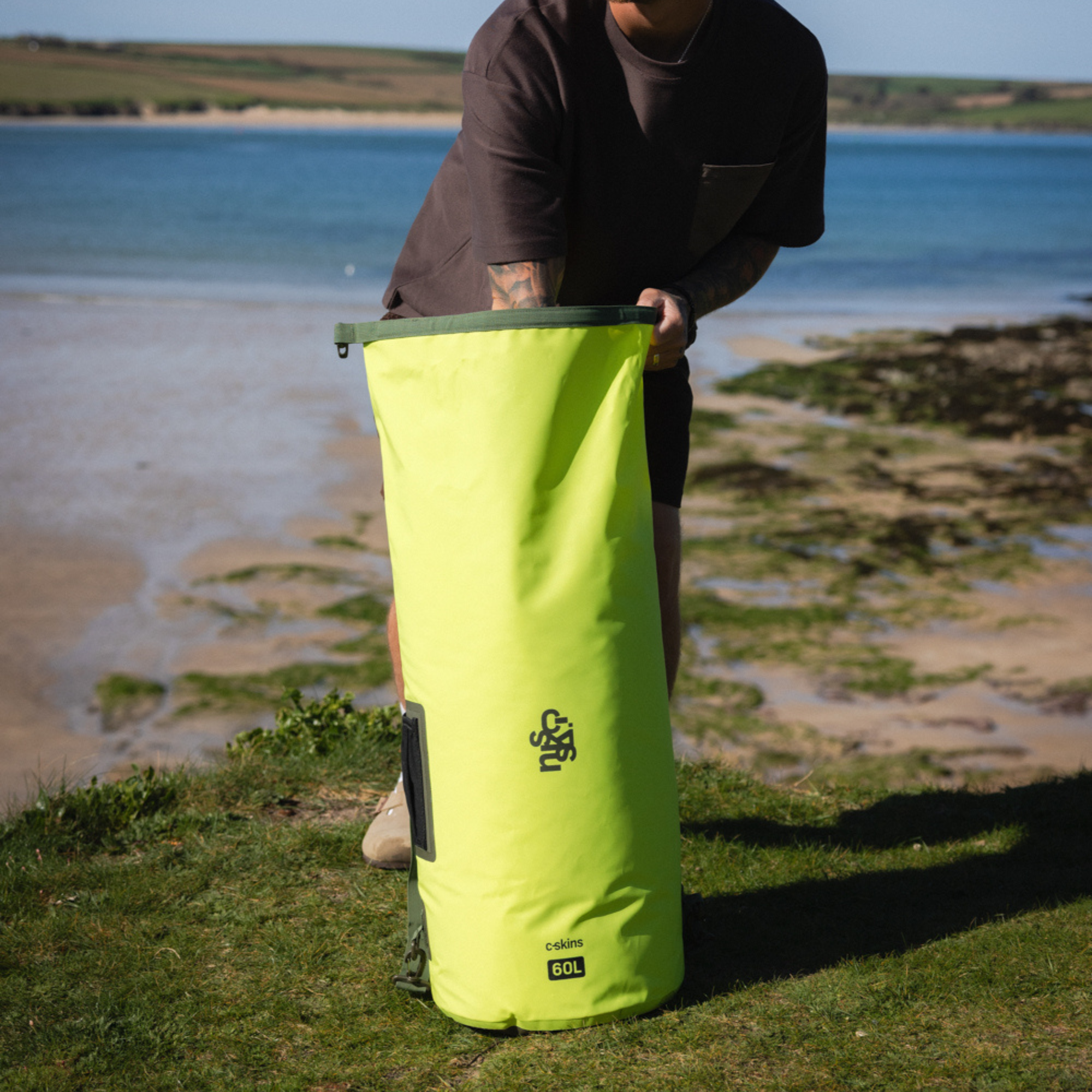 C-Skins Session 60L Dry Bag (Flash Green)