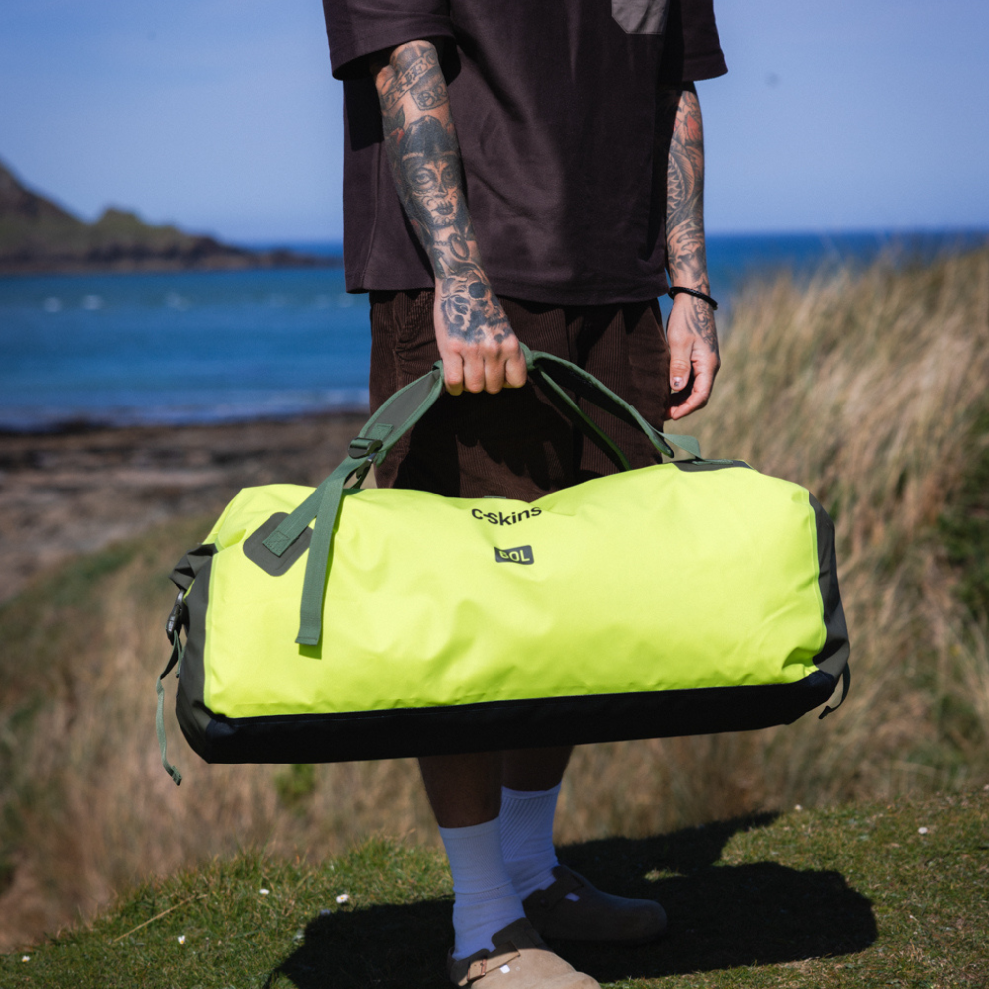 C-Skins Storm Chaser 60L Dry Duffel Bag (Flash Green)