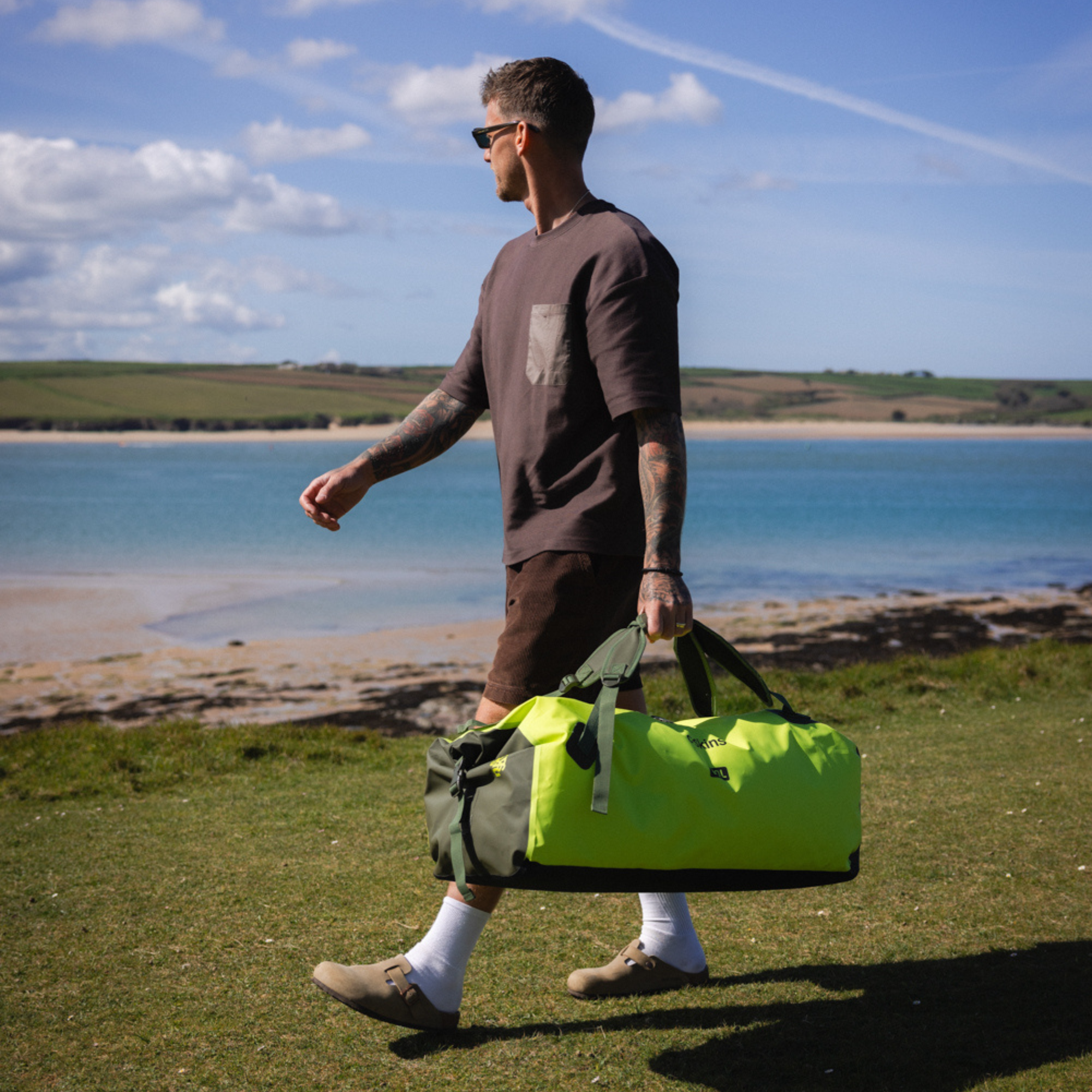 C-Skins Storm Chaser 60L Dry Duffel Bag (Flash Green)