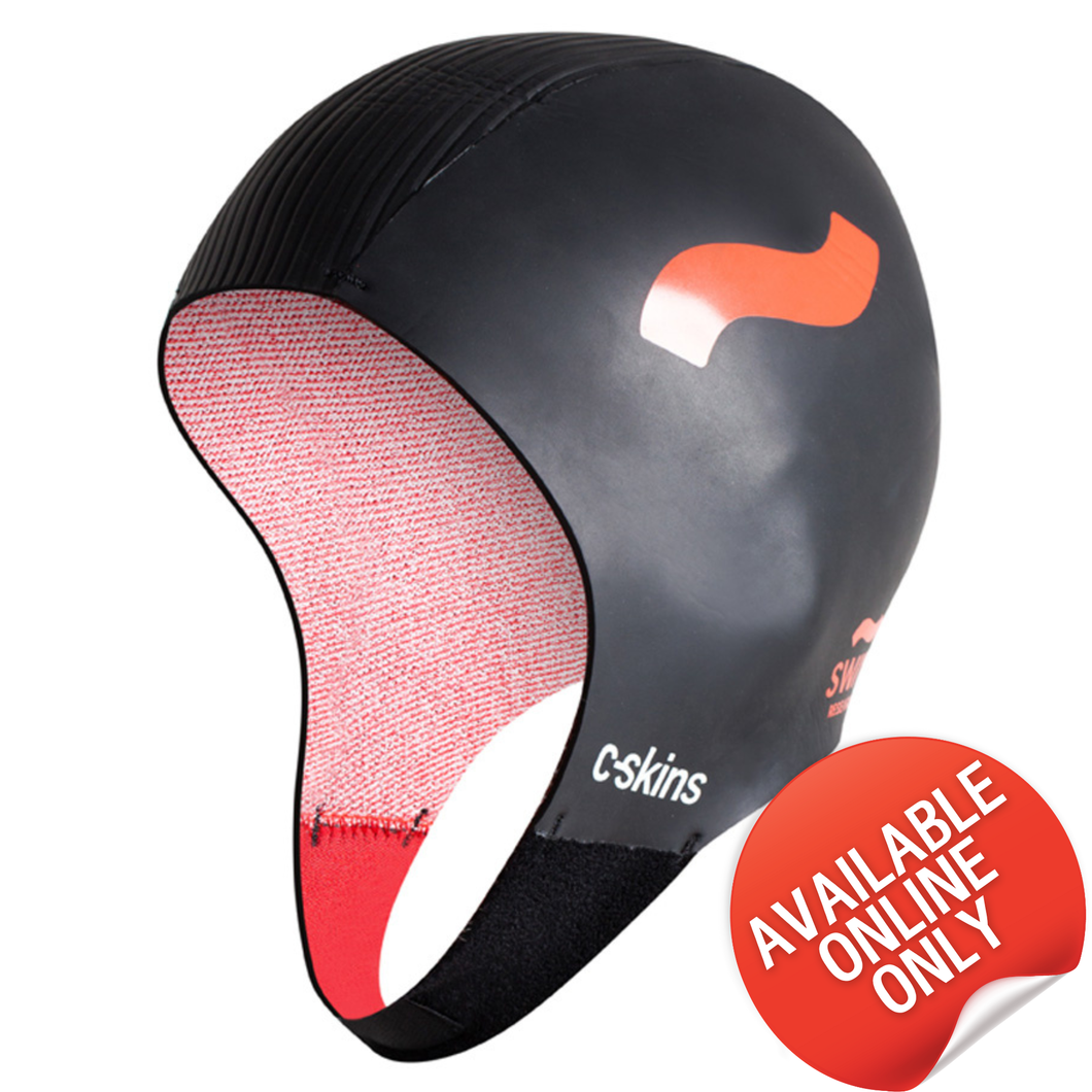 C-Skins Unisex Swim Research Thermal Swim/Watersports GBS Neoprene Cap (Black)(3mm)
