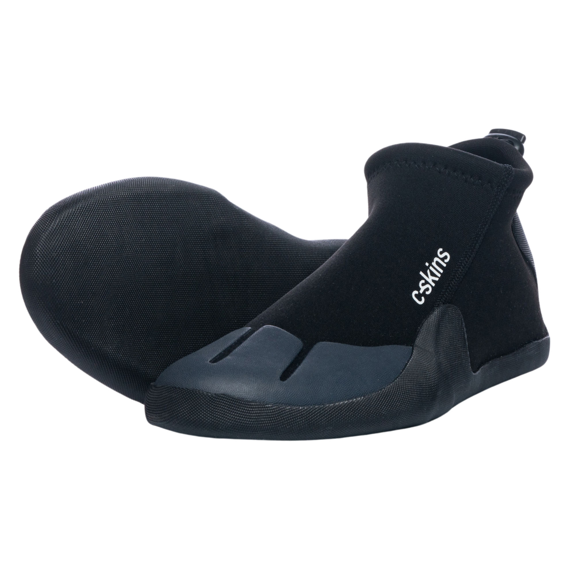 C-Skins Unisex Legend Round Toe Flatlock Thermal Swim/Watersports Reef Slippers (Black/Charcoal)(3mm)