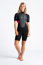 Load image into Gallery viewer, C-Skins Women&#39;s Element 3/2 Shorty Wetsuit (Black/Slate/Coral)
