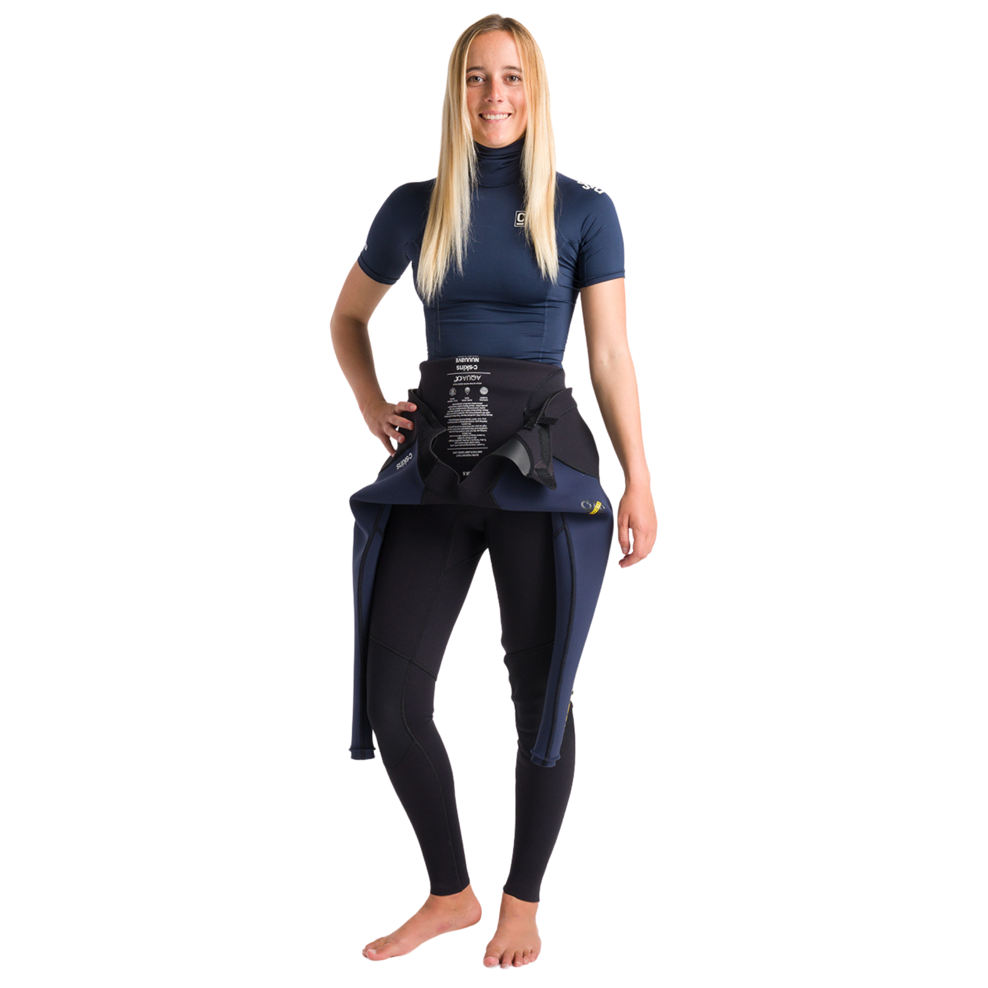 C-Skins Women's NuWave Rash X UPF50+ Short Sleeve Rash Vest (Bluestone/White)