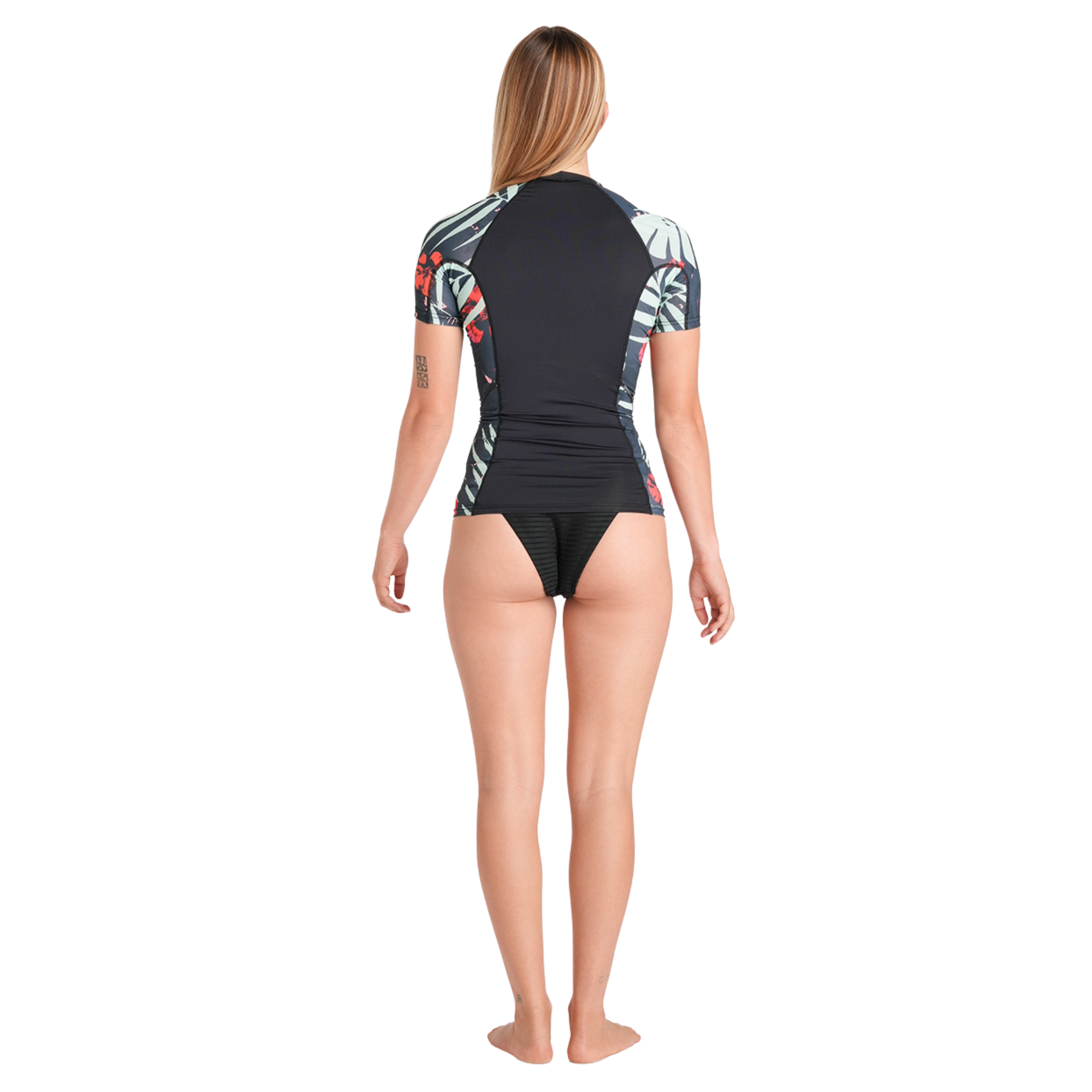 C-Skins Women's NuWave UV Premium UPF50 Short Sleeve Rash Vest (Raven Black/Tropical)