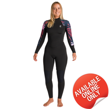 Load image into Gallery viewer, C-Skins Women&#39;s NuWave Solace Lite 3/2mm Flatlock Steamer Wetsuit (Black/Tropical)
