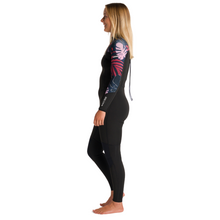 Load image into Gallery viewer, C-Skins Women&#39;s NuaWave Solace Lite 3/2mm Flatlock Steamer Wetsuit (Black/Tropical)
