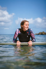 Load image into Gallery viewer, C-Skins Women&#39;s NuaWave Solace Lite 3/2mm Flatlock Steamer Wetsuit (Black/Tropical)
