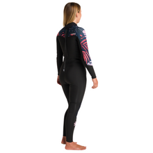 Load image into Gallery viewer, C-Skins Women&#39;s NuaWave Solace Lite 3/2mm Flatlock Steamer Wetsuit (Black/Tropical)

