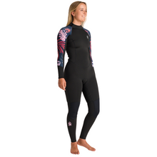 Load image into Gallery viewer, C-Skins Women&#39;s NuaWave Solace Lite 3/2mm Flatlock Steamer Wetsuit (Black/Tropical)
