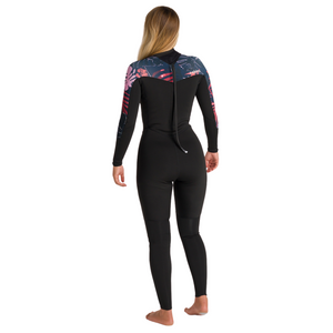 C-Skins Women's NuaWave Solace Lite 3/2mm Flatlock Steamer Wetsuit (Black/Tropical)