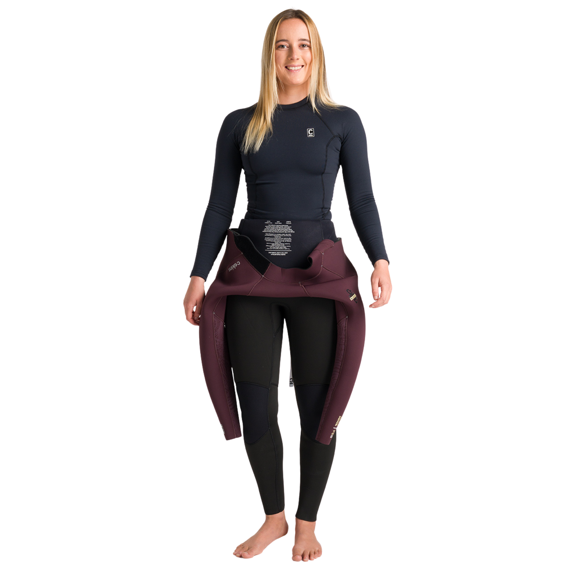 C-Skins Women's HDi Thermal Long Sleeve Rash Vest (Black)