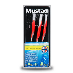 Mustad Daylight Sabiki Rig (Size 1/0)(Fluo Red)(3 Pack)