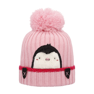 CMP Baby Fleece Lined Knit Beanie Bobble Hat (Pink)