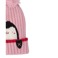 Load image into Gallery viewer, CMP Baby Fleece Lined Knit Beanie Bobble Hat (Pink)
