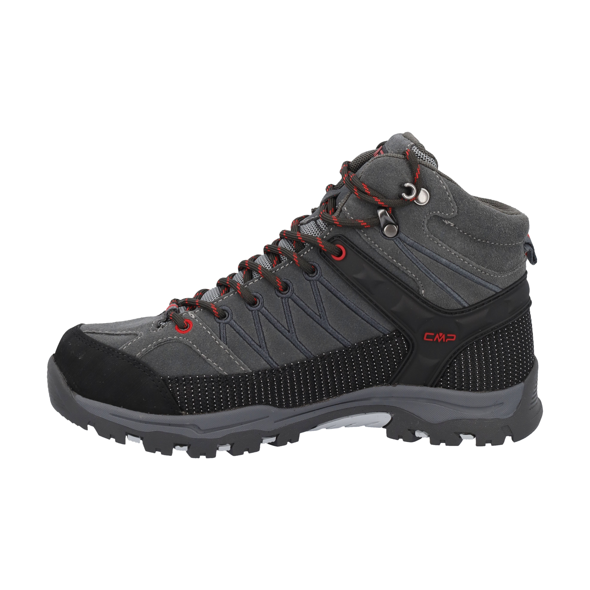CMP Junior Rigel Trekking Waterproof Mid Trail Boots (Grey/Ferrari)(Sizes EU38-41)