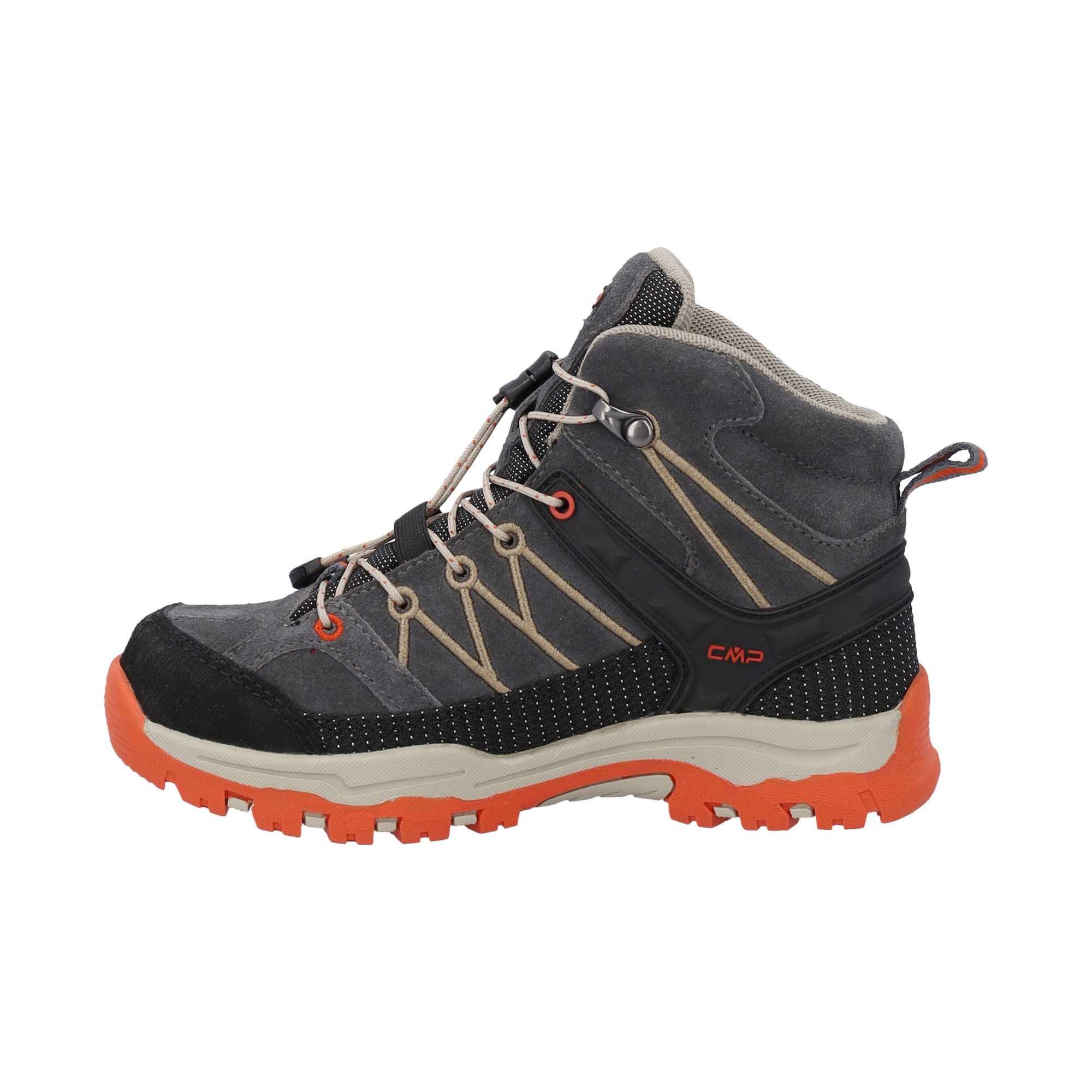 CMP Kids Rigel Trekking Waterproof Mid Trail Boots (Grey/Orange)(Sizes EU28-37)