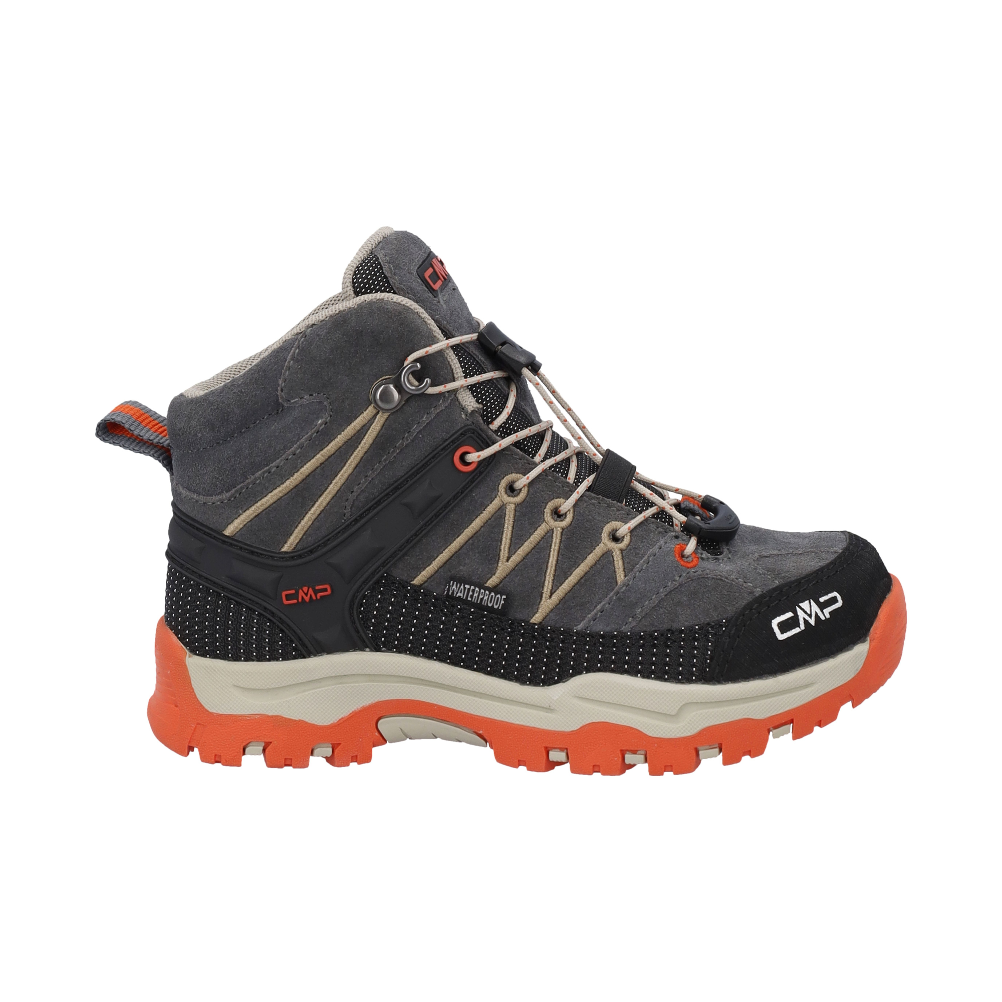 CMP Kids Rigel Trekking Waterproof Mid Trail Boots (Grey/Orange)(Sizes EU28-37)