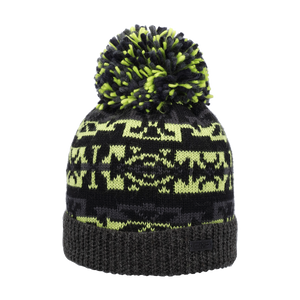 CMP Kids Bobble Knitted Fleece Lined Beanie Hat (Antracite/Acido/Titanio)