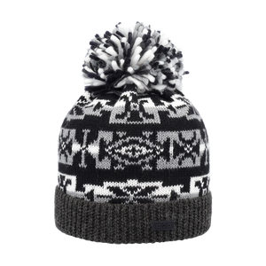 CMP Kids Bobble Knitted Fleece Lined Beanie Hat (Nero/Antracite/Cemento)