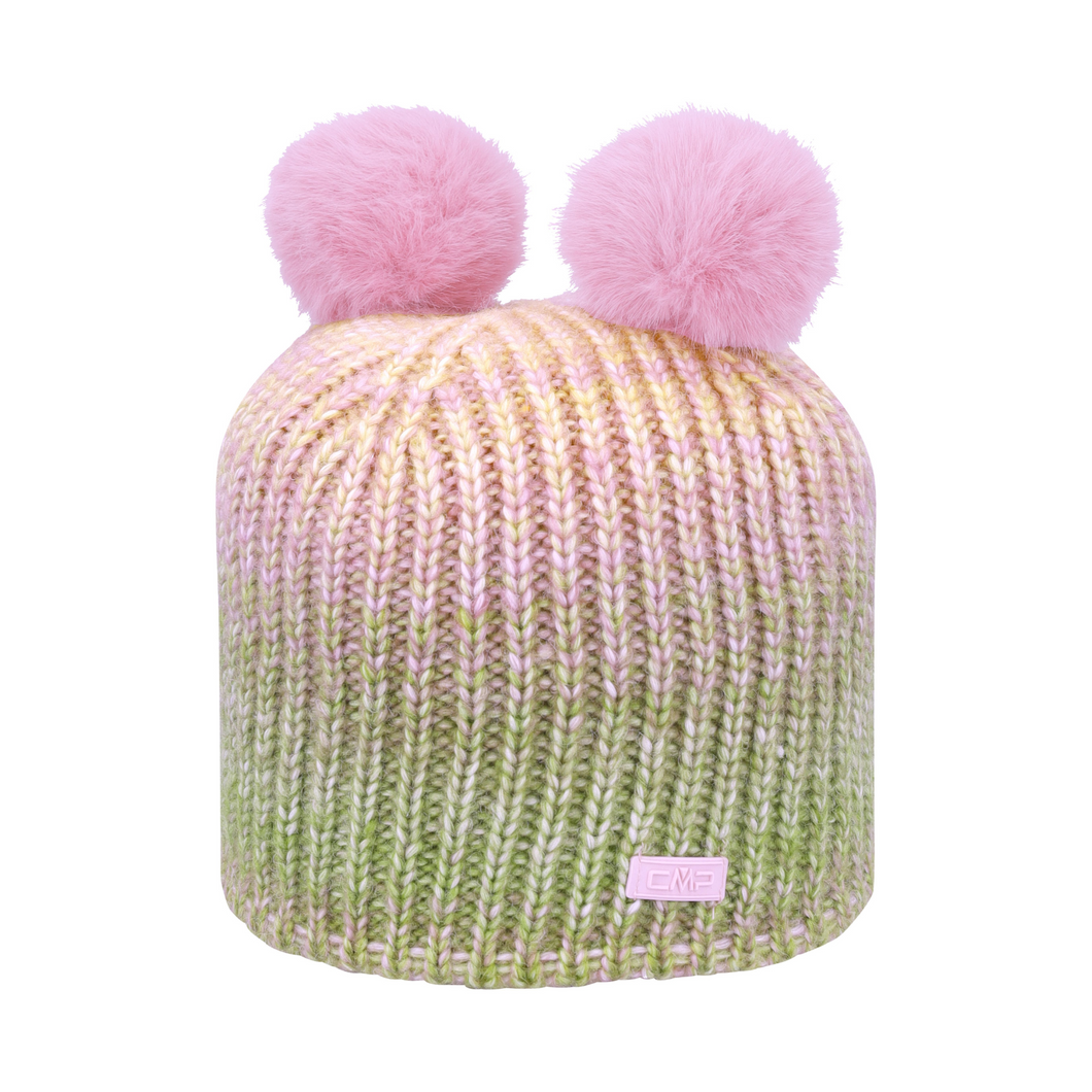 CMP Kids Double Pom Pom Knitted Beanie Hat (Apple/Pink)