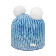 Load image into Gallery viewer, CMP Kids Double Pom Pom Knitted Beanie Hat (Topazio/Bianco)
