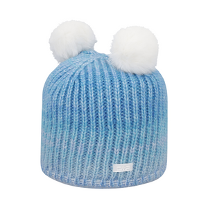 CMP Kids Double Pom Pom Knitted Beanie Hat (Topazio/Bianco)
