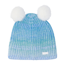 Load image into Gallery viewer, CMP Kids Double Pom Pom Knitted Beanie Hat (Topazio/Bianco)
