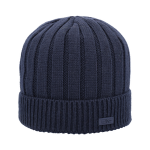 CMP Kids Knitted Beanie Hat (Black Blue)