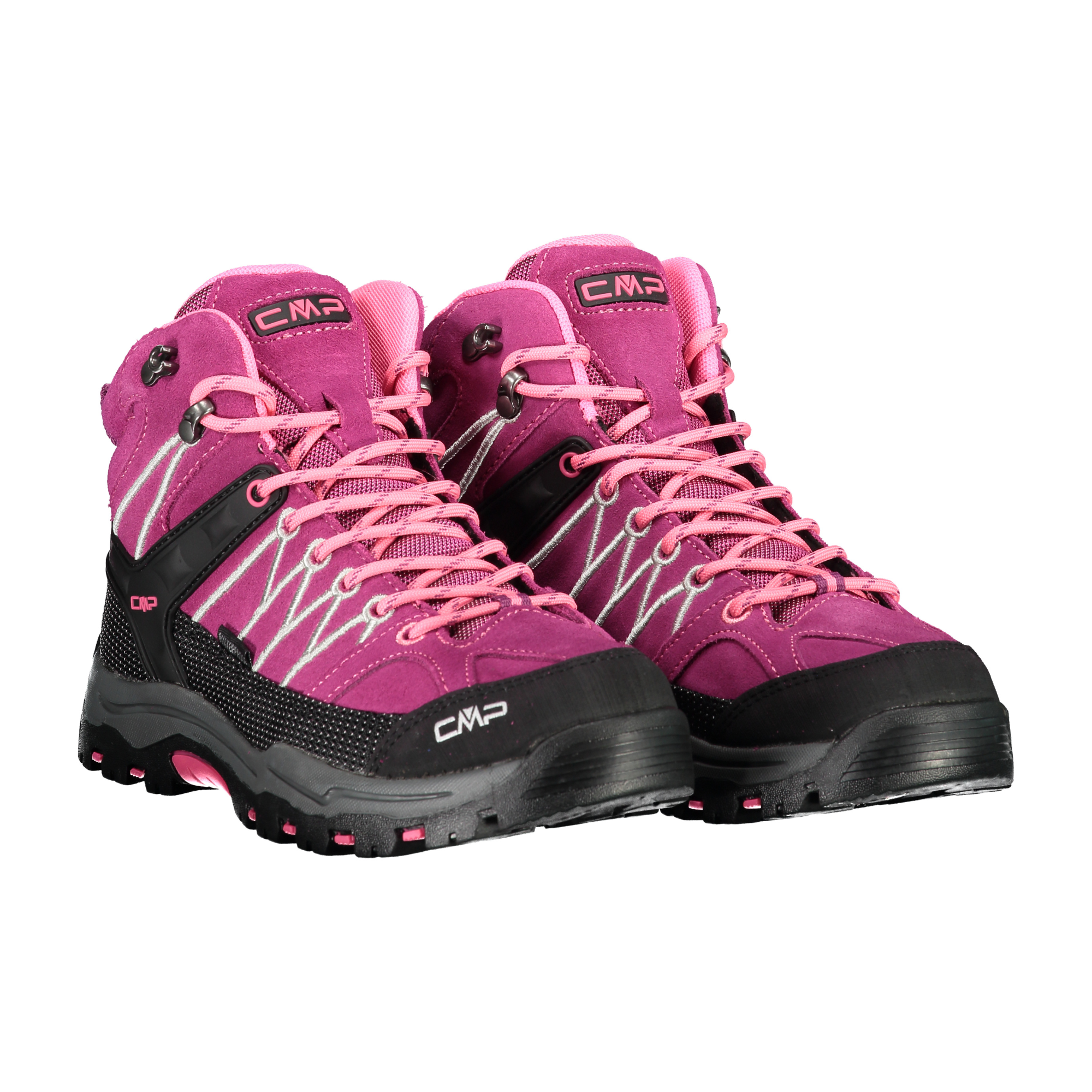 CMP Kids Rigel Trekking Waterproof Mid Trail Boots (Berry/Pink Fluo)(Sizes EU28-37)