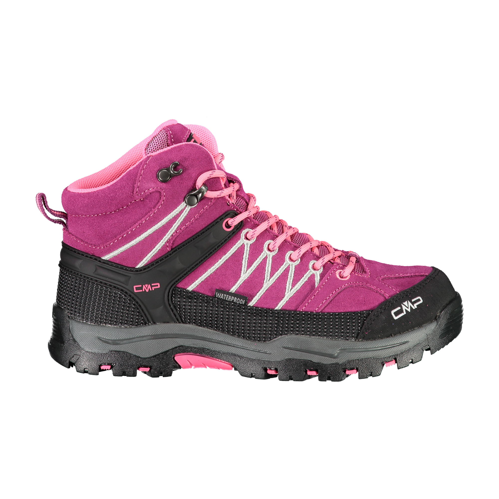 CMP Kids Rigel Trekking Waterproof Mid Trail Boots (Berry/Pink Fluo)(Sizes EU28-37)