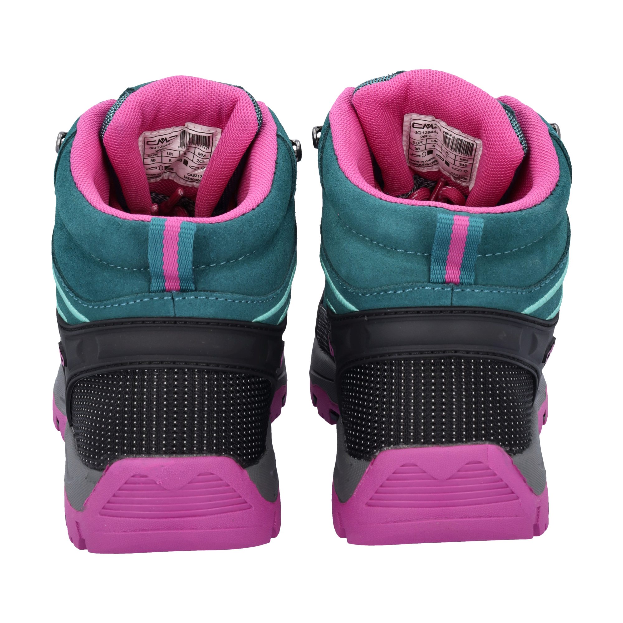 CMP Kids Rigel Trekking Waterproof Mid Trail Boots (Lake/Pink Fluo)(Sizes EU28-37)