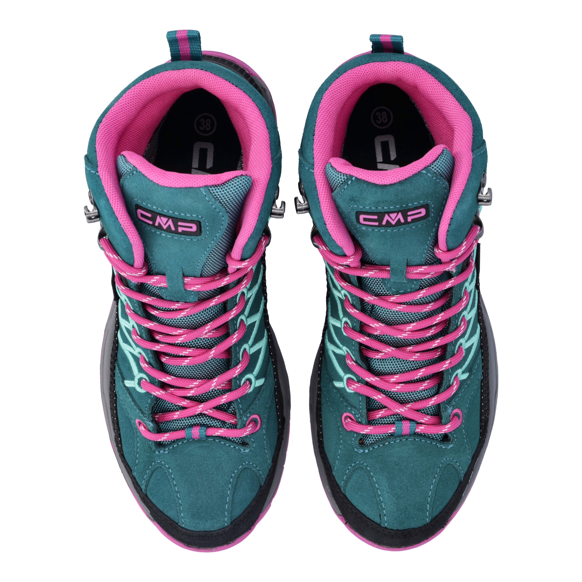 CMP Kids Rigel Trekking Waterproof Mid Trail Boots (Lake/Pink Fluo)(Sizes EU28-37)