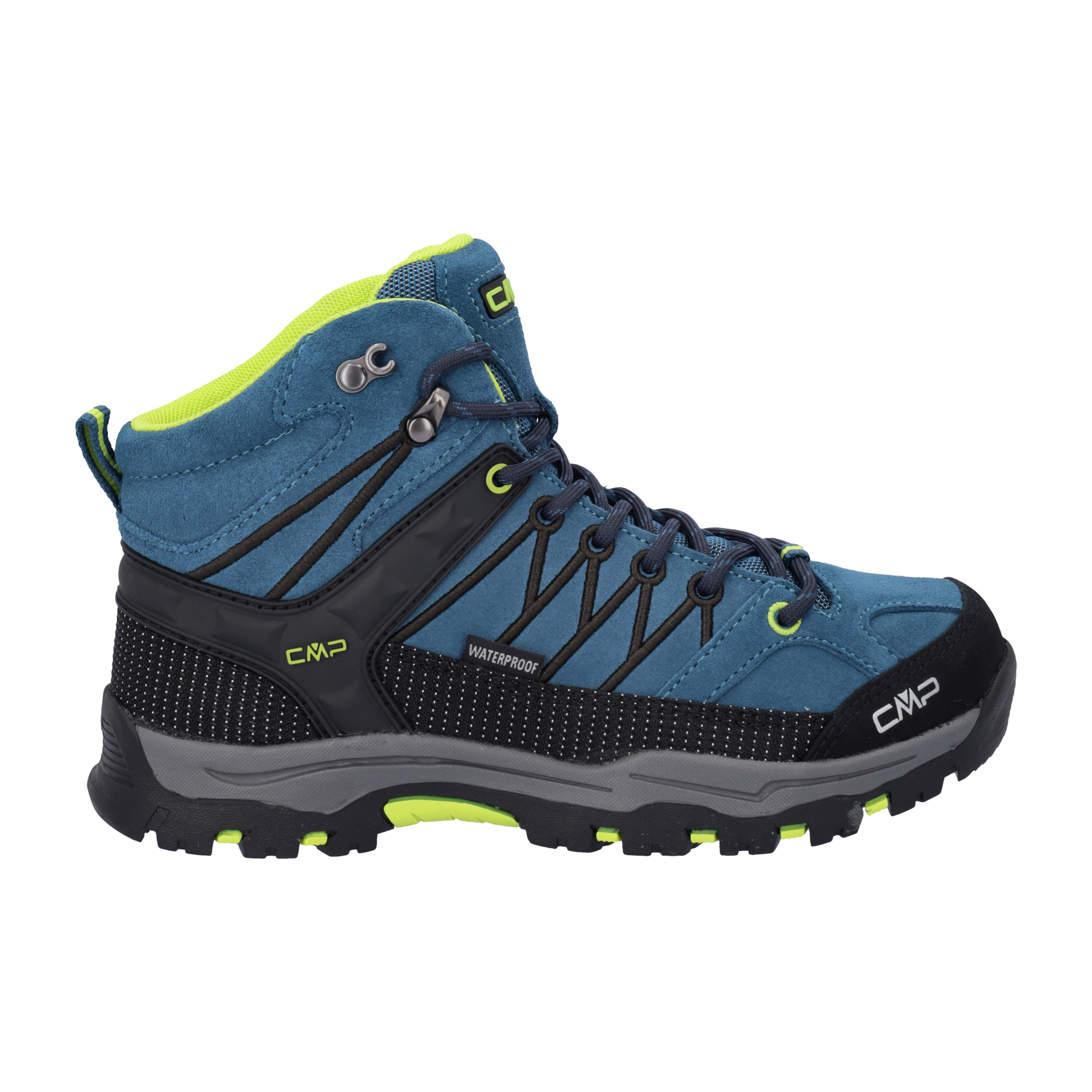 CMP Kids Rigel Waterproof Mid Trail Boots (Deep Lake/Acido)(Sizes EU28-37)