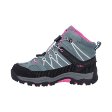 Load image into Gallery viewer, CMP Kids Rigel Waterproof Mid Trail Boots (Mineral Green-Purple Fluo)
