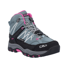 Load image into Gallery viewer, CMP Kids Rigel Waterproof Mid Trail Boots (Mineral Green-Purple Fluo)
