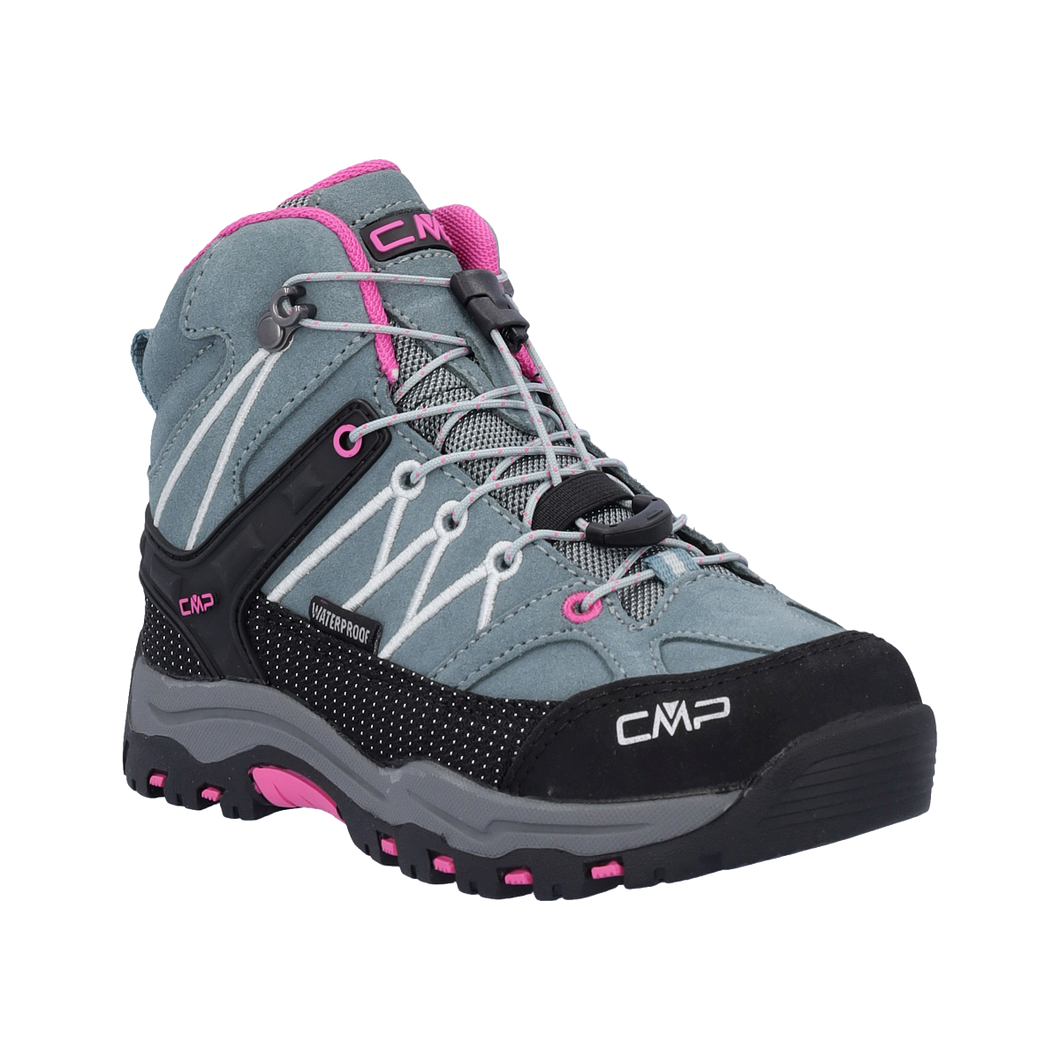 CMP Kids Rigel Waterproof Mid Trail Boots (Mineral Green-Purple Fluo)