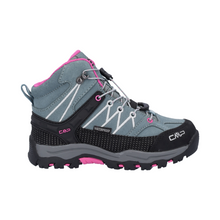 Load image into Gallery viewer, CMP Kids Rigel Waterproof Mid Trail Boots (Mineral Green-Purple Fluo)(Sizes EU28-41)
