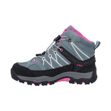 Load image into Gallery viewer, CMP Kids Rigel Waterproof Mid Trail Boots (Mineral Green-Purple Fluo)(Sizes EU28-41)
