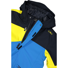 Load image into Gallery viewer, CMP Kids Twill Hooded Waterproof Ski Jacket (B.Blue/Royal Blue/Winter Sun)
