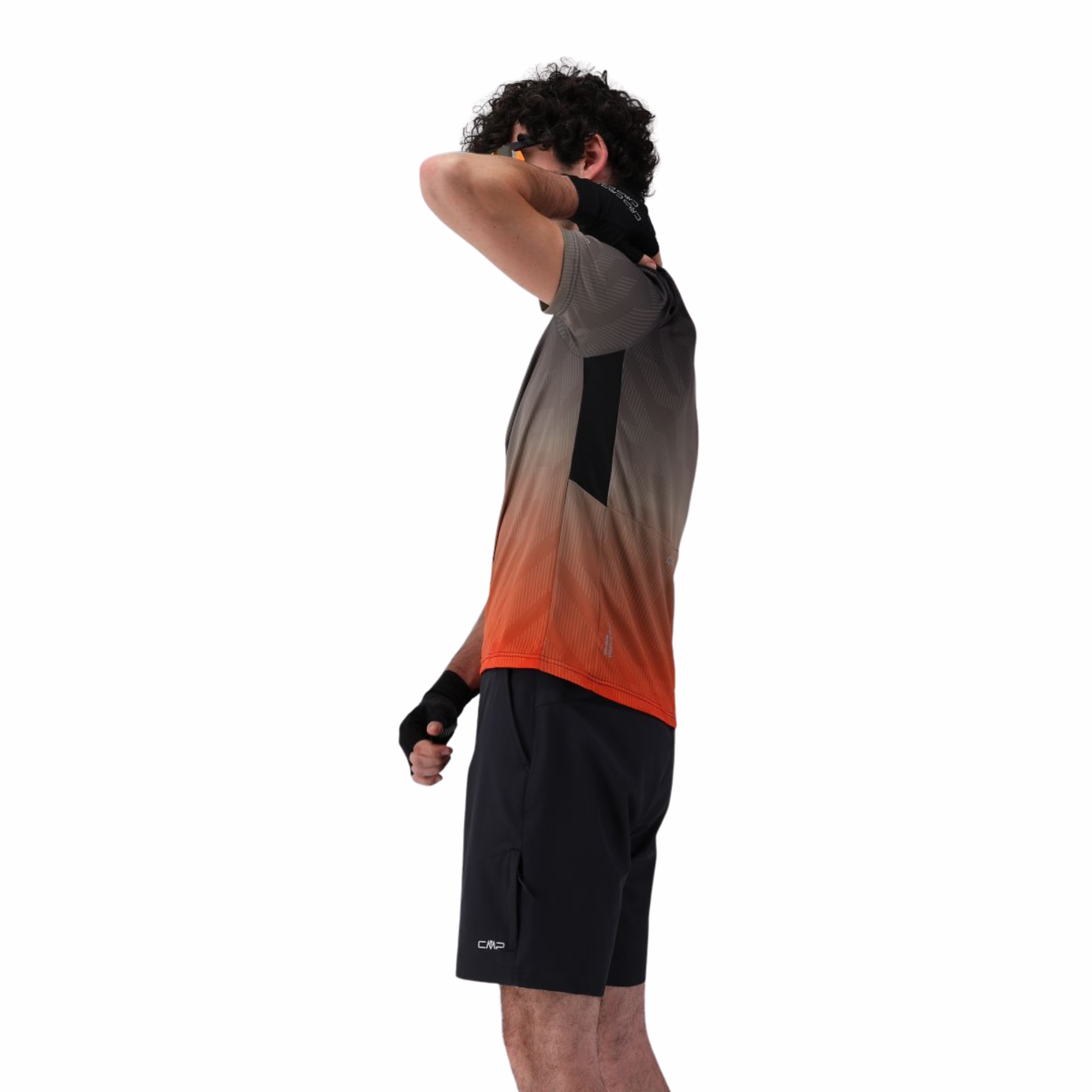 CMP Men's Freebike Short Sleeve Half Zip Cycling Tee Anthracite Corda Orange 63ZV 36N5337
