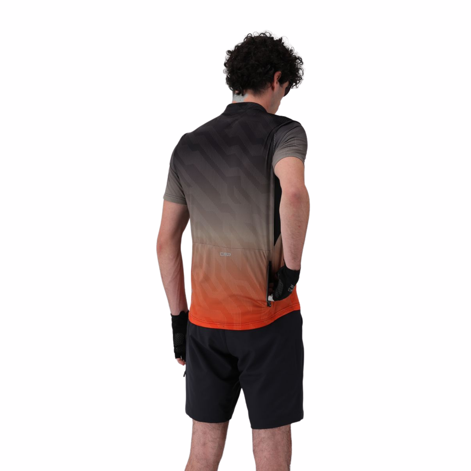CMP Men's Freebike Short Sleeve Half Zip Cycling Tee Anthracite Corda Orange 63ZV 36N5337