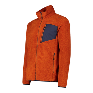 CMP Men's Highloft Mélange Full Zip Fleece (Jaffa/B. Blue)